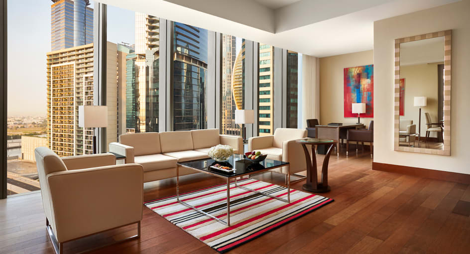 Living room at the Burj Khalifa View Suite
