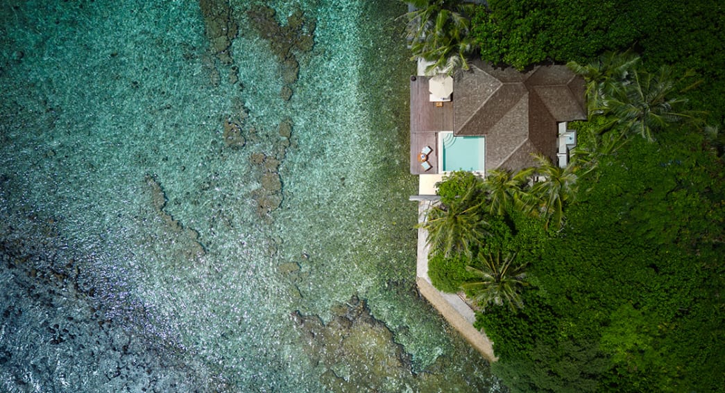 Anantara Veli Maldives - Ocean Pool Villa Aerial View