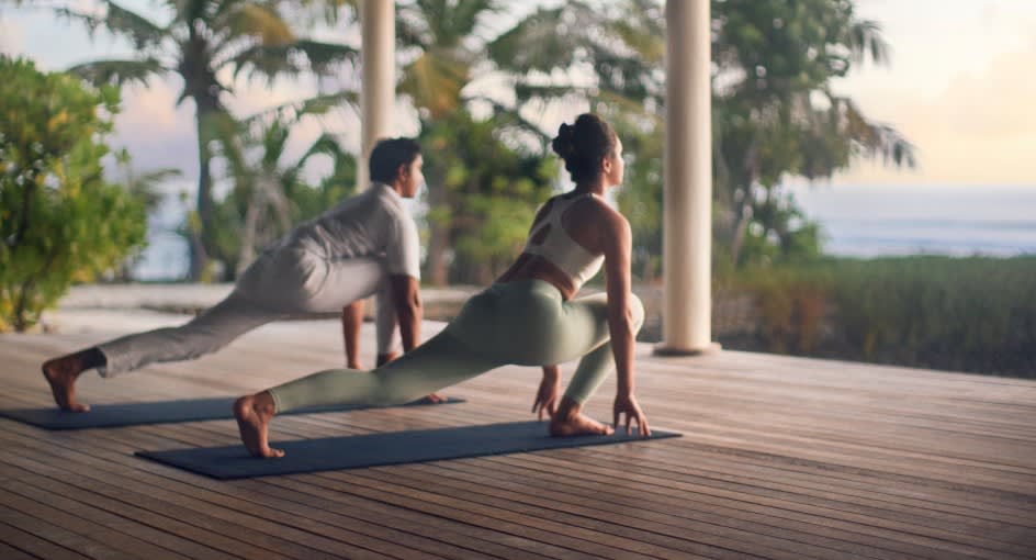 Couples yoga therapy at Anantara Veli Maldives Resort