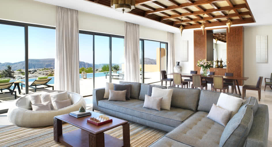 Luxury Living Spaces with Outdoor Views at Royal Mountain Villas Oman