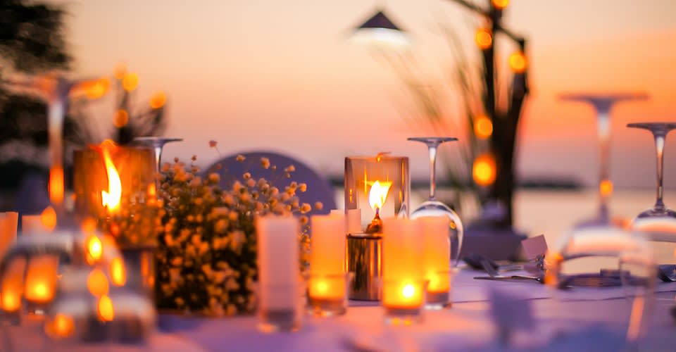 Beach dining at Anantara Dhigu Maldives Resort