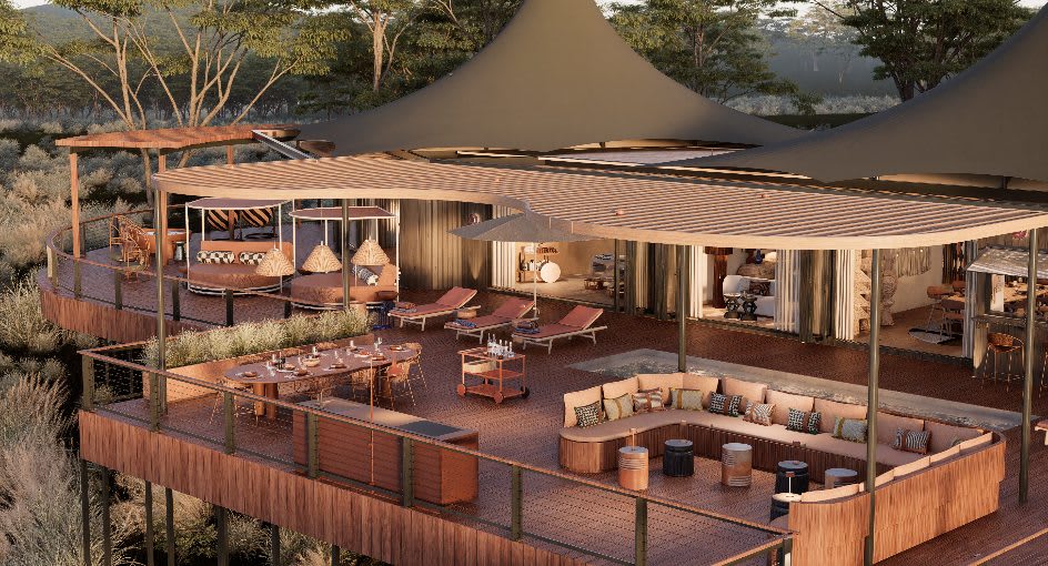 Exterior of Presidential Villa at Anantara Tented Camp Kafue River