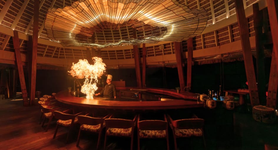 FIRE restaurant at Anantara Kihavah Maldives