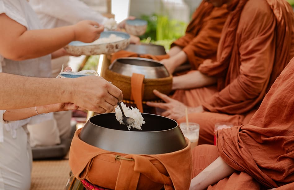 alms giving to monks