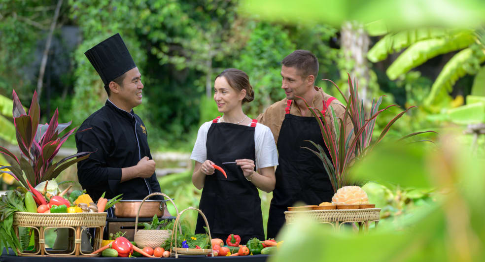 couple at the cooking class