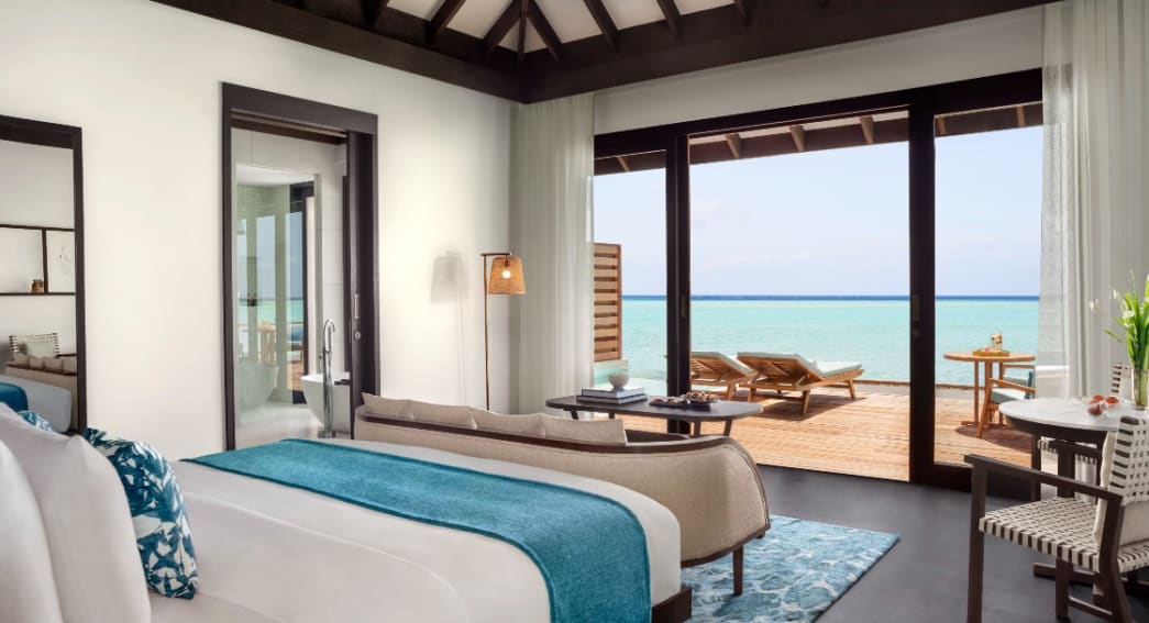 Deluxe Over Water Pool Villa Guest Bedroom - Anantara Veli Maldives Resort