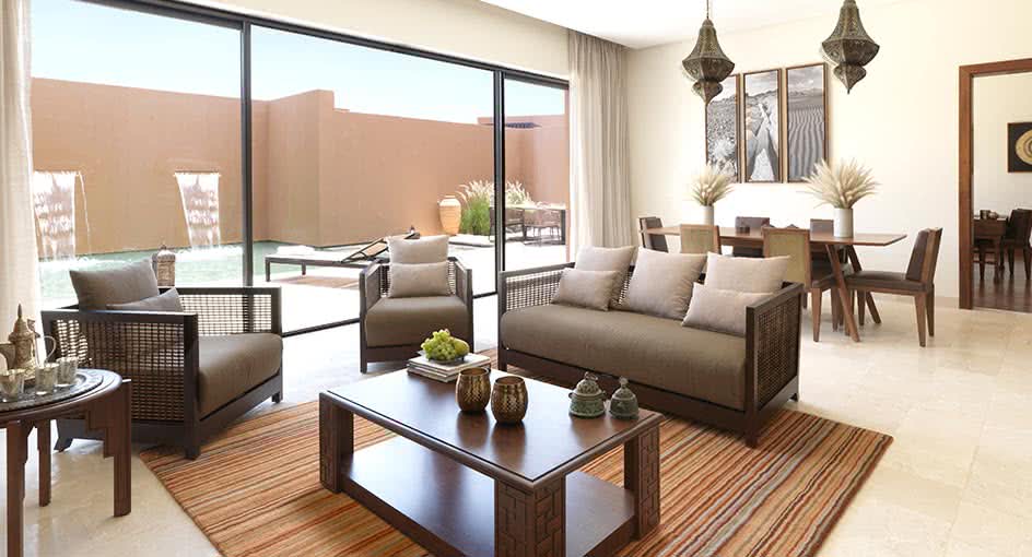 Spacious Living Room with Comfortable Sofas at Al Jabal Al Akhdar Resort