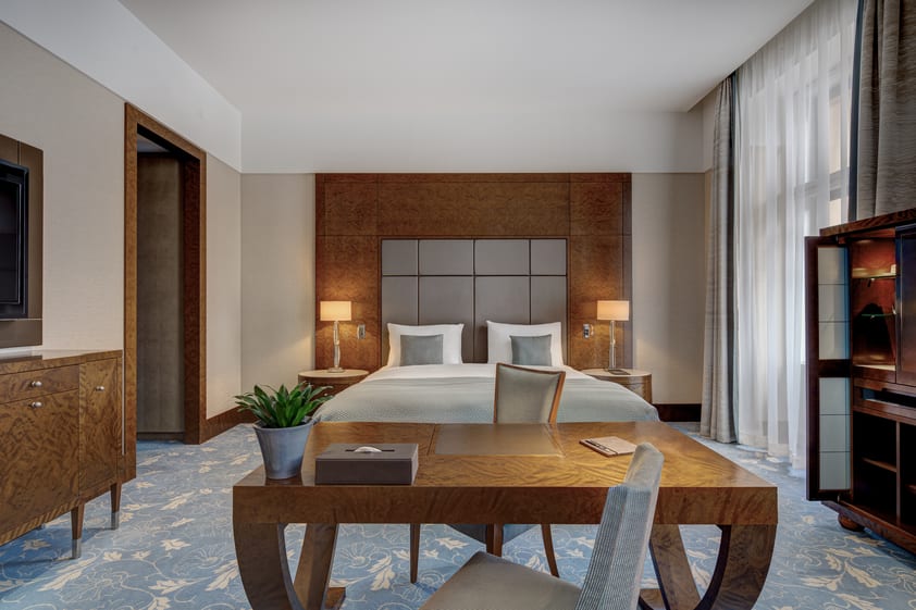 A guest room at Anantara Palais Hansen Vienna Hotel.