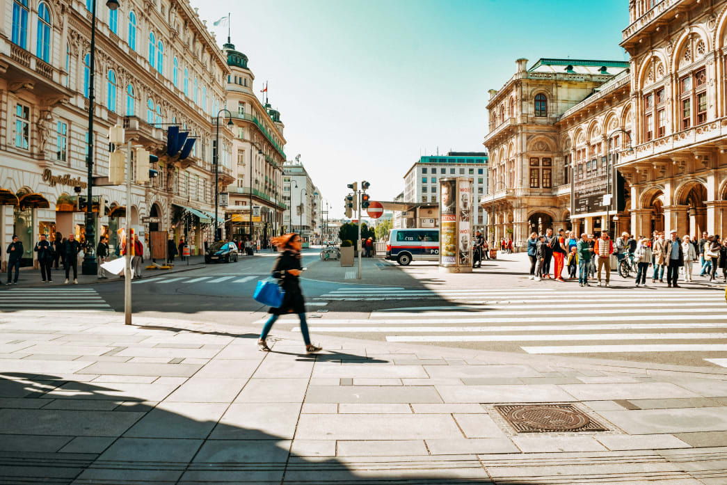 A street view in Vienna.