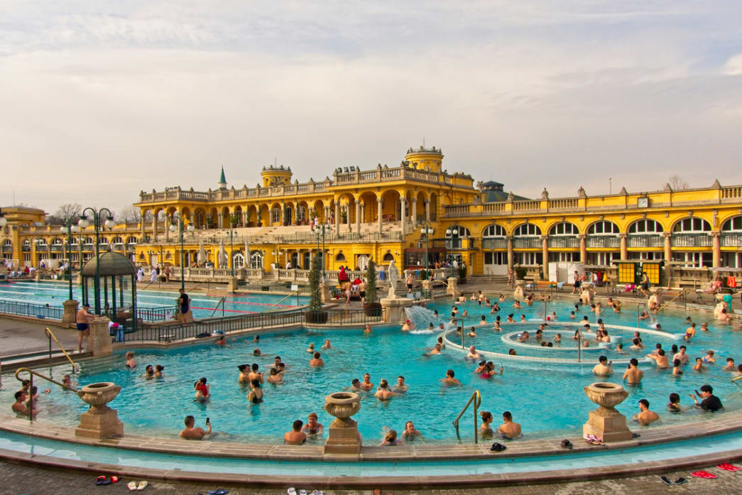 Relaxation awaits at Széchenyi Spa which is Budapest's largest and most elegant thermal bath