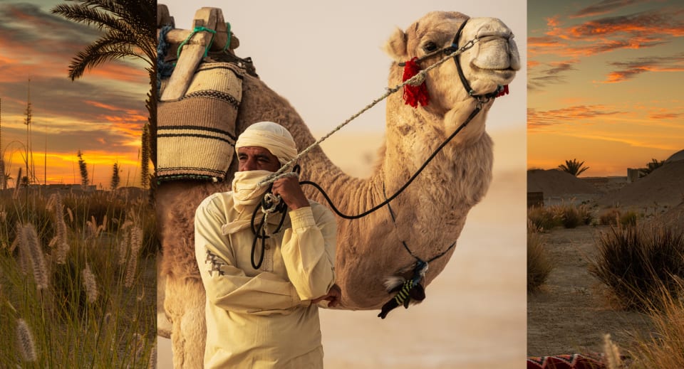 Camelback experience through the dune during desert safari for adventurer traveller type