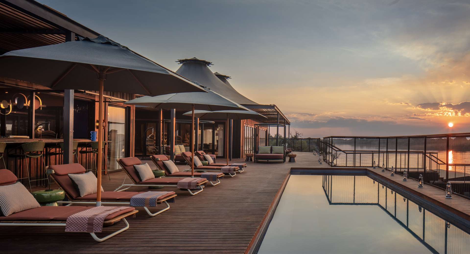Anantara_Tented_Camp_Kafue_River_Main_Pool_Sunset