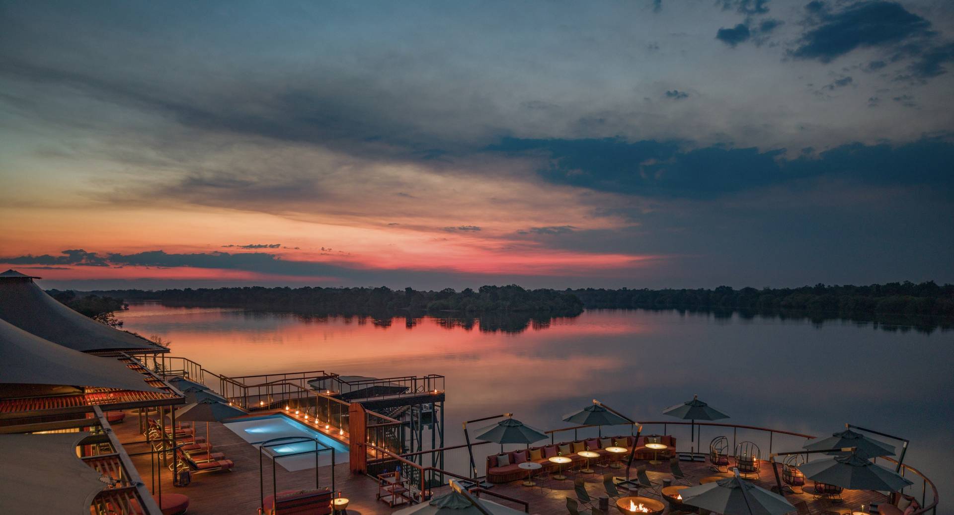 Anantara_Tented_Camp_Kafue_River_Exterior_Pool_Sunset