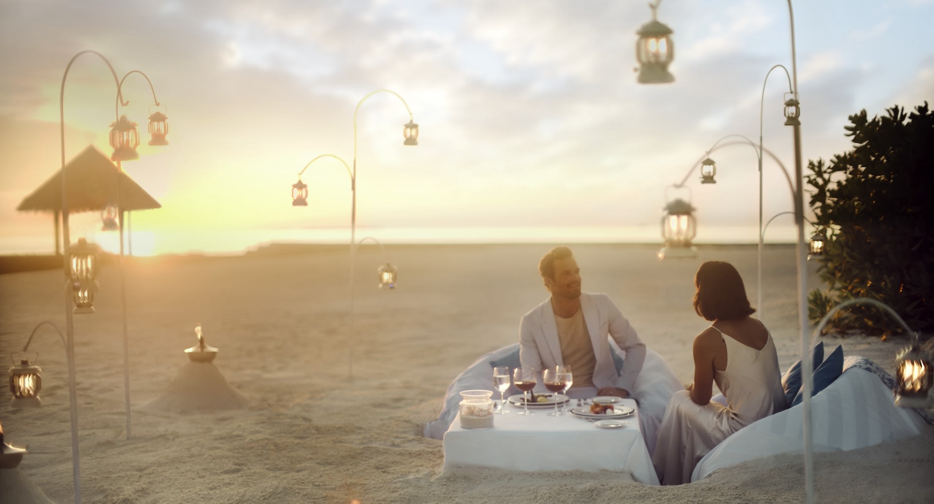 Private Dining on the beach at Anantara Maldives