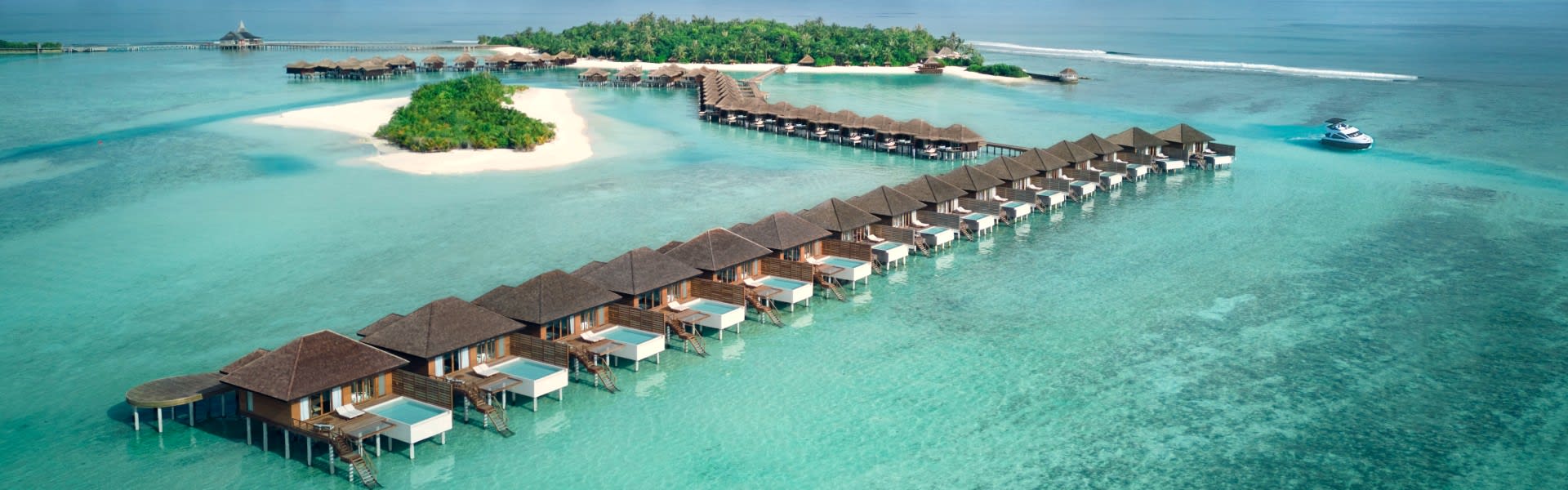 Island aerial view of Anantara Veli Maldives Resort