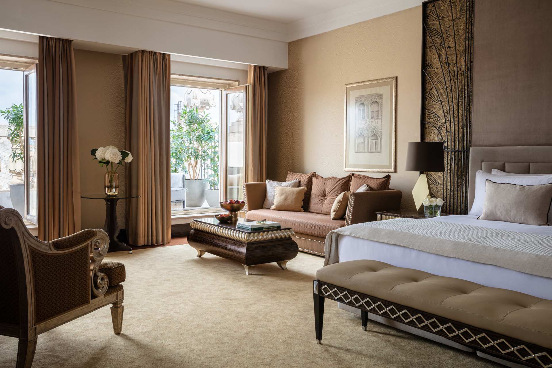 A guest room at Anantara New York Palace Budapest Hotel.