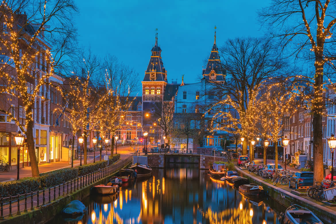 Christmas in Amsterdam and the festive lights 