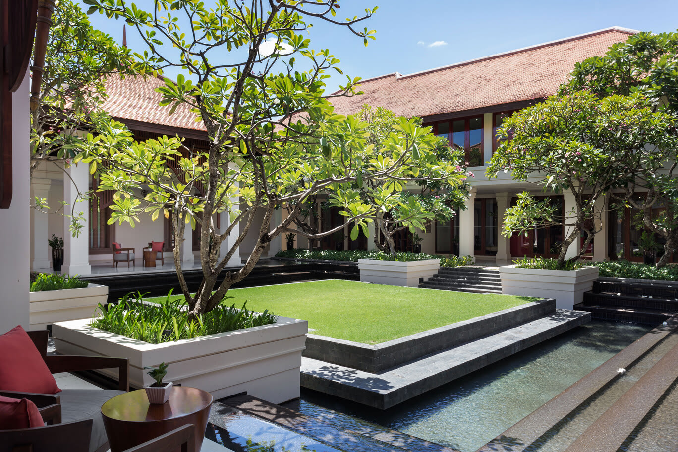 A courtyard at Anantara Angkor Resort.