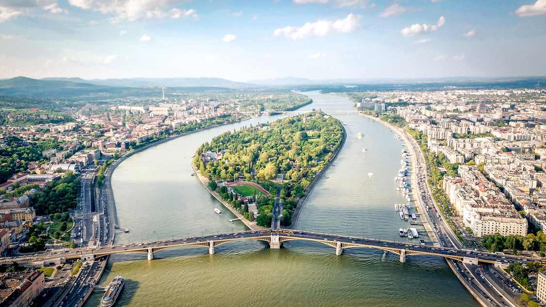 Peaceful journey to Margaret Island in the middle of the Danube