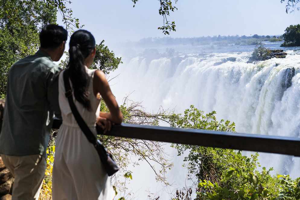 See Victoria Falls and its inspiring natural spectacle from the Zambian side of the Zambezi River 