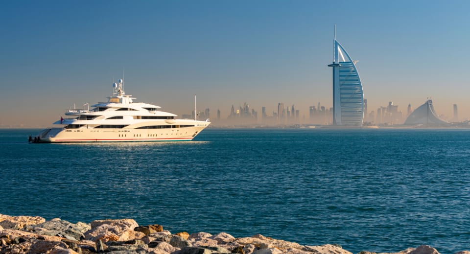 Luxury yacht in Dubai