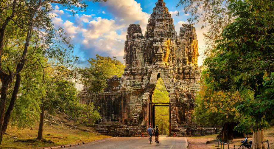 Sunrise over Angkor Wat temple complex near Siem Reap, Cambodia.