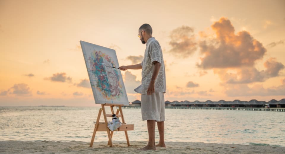 French-Cambodian artist FONKi at Anantara Veli Maldives