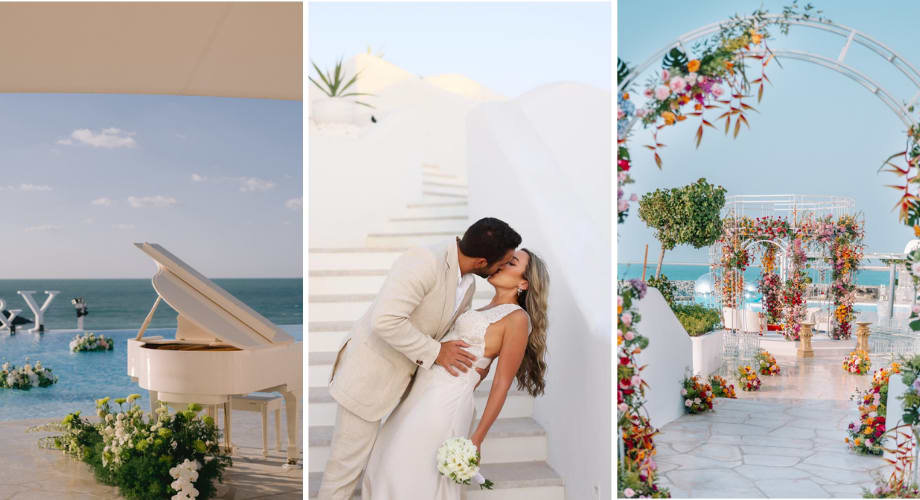 Vows by the sea at  Anantara Santorini Abu Dhabi Retreat