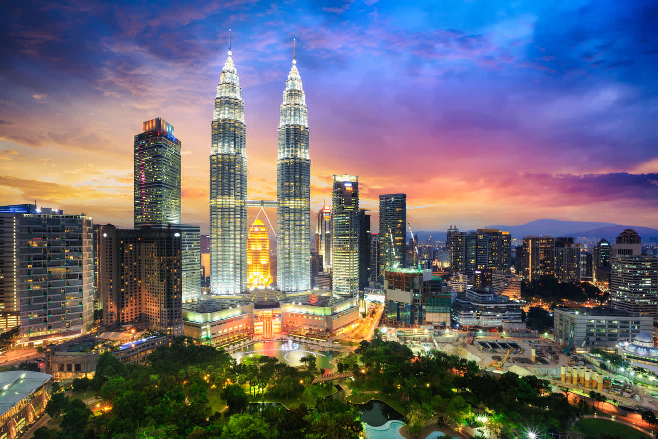 Petronas Towers as a jet setting landmark in Malaysia