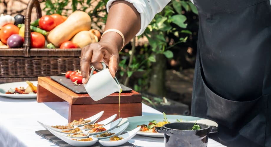 Fresh sustainable cooking with traditional crops at The Royal Livingstone Hotel by Anantara