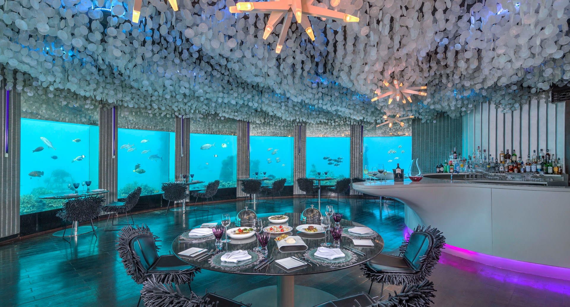 Subsix underwater restaurant at Niyama Private Islands Maldives