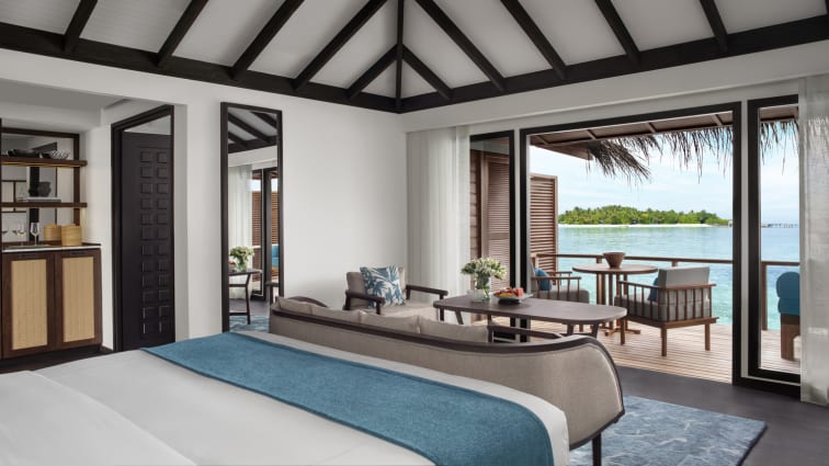 The overwater villa at Anantara Veli Maldives Resort.
