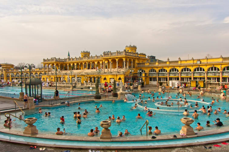 Relaxation awaits at Széchenyi Spa which is Budapest's largest and most elegant thermal bath 