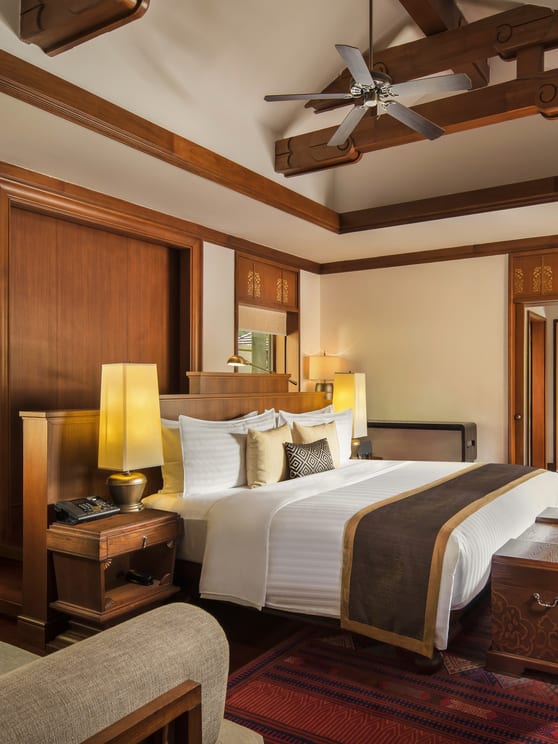 King bedroom of  two bedrooms villa with garden view