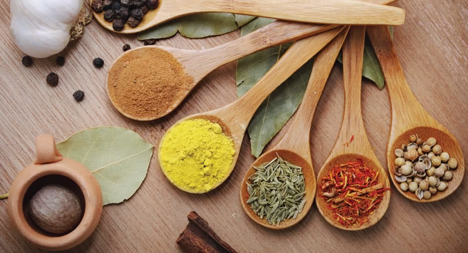 Range of Spices at Spice Spoons Restaurant Oman
