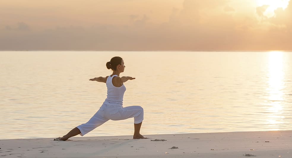 Fitness Holistic Activities on the Beach in Salalah Oman During Sunset