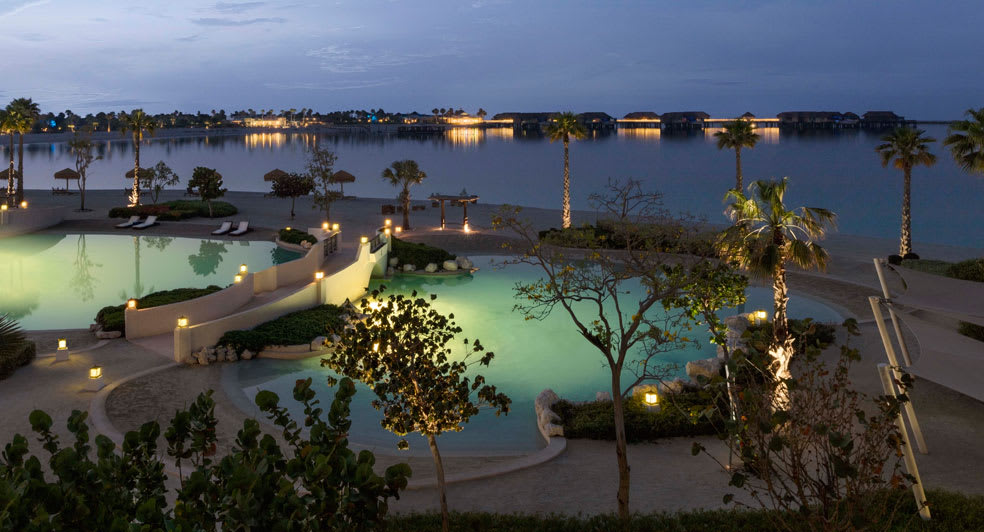 Banana Island Resort Doha Swimming Pool Night View