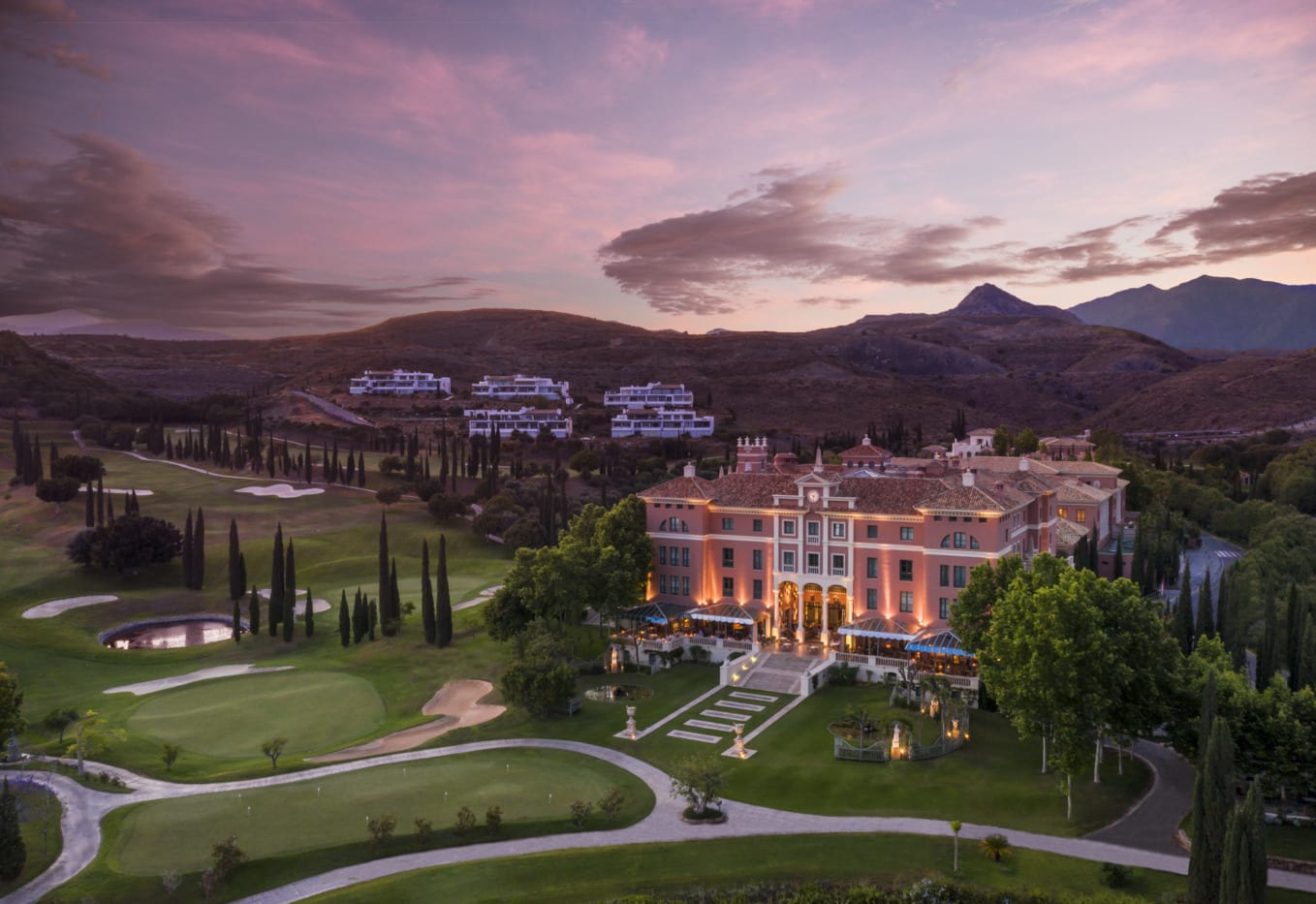 An exterior view of Anantara Villa Padierna Palace Benahavís Marbella Resort.