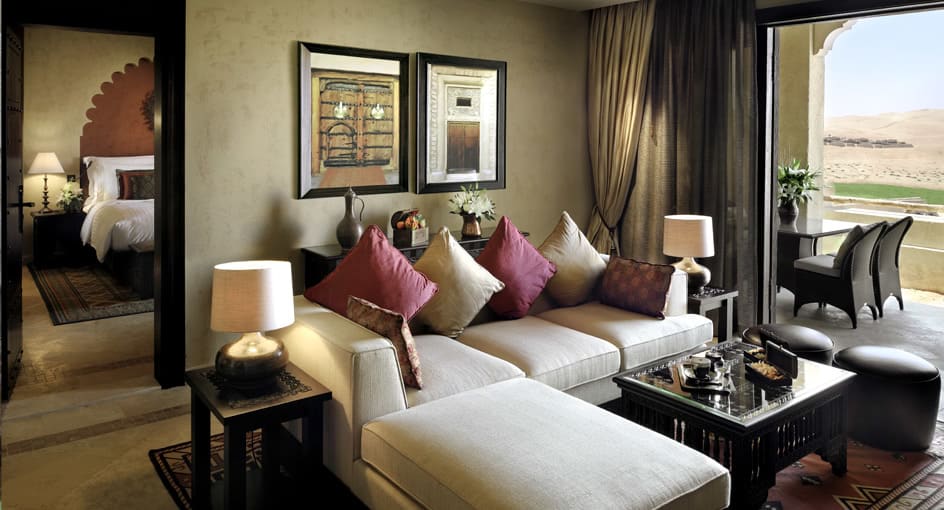 Living Room of Anantara Abu Dhabi Suite Overlooking the Ocean