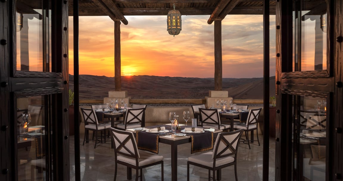 Suhail Restaurant with Sunset View at Qasr Al Sarab Desert Resort