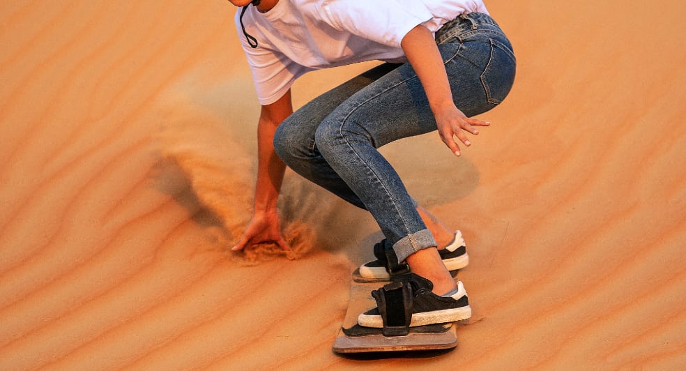 Sand Boarding in the Abu Dhabi Desert