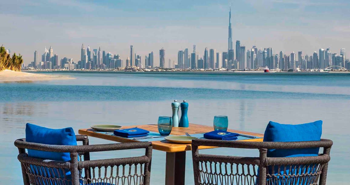 Helios Mediterranean Restaurant in Anantara World Islands Dubai Resort 